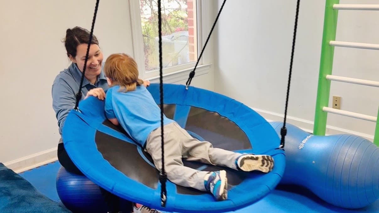 A child in occupational therapy at Midsouth Therapy Group